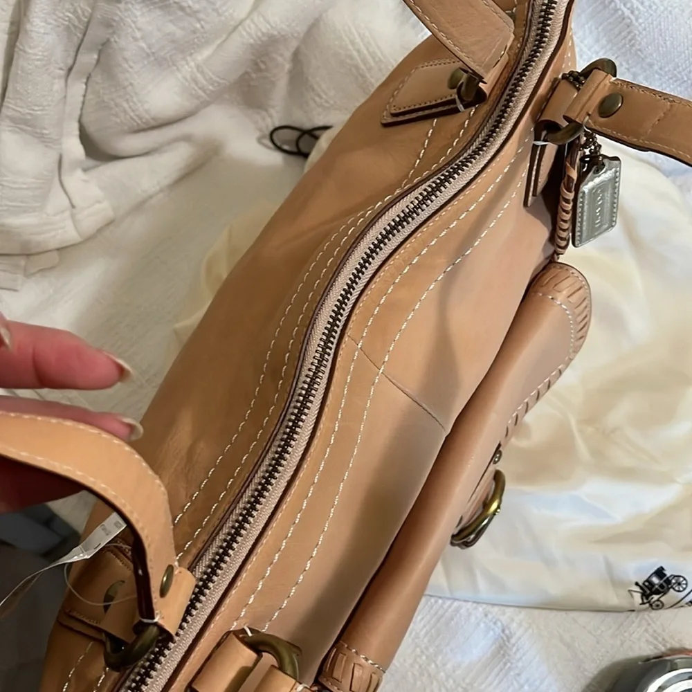 COACH - tan whipstitch satchel- F19018- NWT - Picture 17 of 17